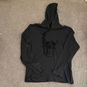 Black Skull Graphic Hoodie Shirt